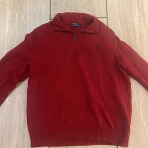 Polo by Ralph Lauren Men's Red Zip-Up Sweater